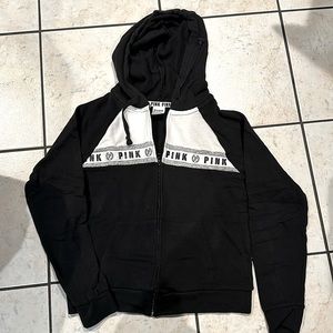 Black Victoria Secret Pink Zip Up Hoodie